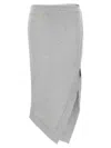 Attico Asymmetrical Fleece Midi Skirt In Gray