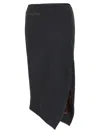 Attico Asymmetrical Fleece Midi Skirt With Front Split In Blue
