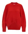 Attico Asymmetrical Hem Sweater Sweaters And Cardigans Red In Red