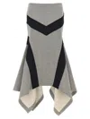 Attico Asymmetrical Maxi Skirt In Gray