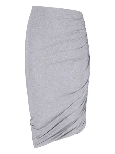 Attico Asymmetrical Midi Skirt In Gray