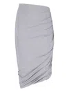 Attico Asymmetrical Midi Skirt With Draped Details In Gray