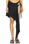 Attico Black Skirt In Black