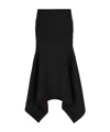 Attico Asymmetric Midi Skirt In Black