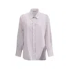 Attico Asymmetrical Strip Shirt In Pink