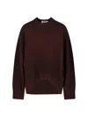 Attico Crew Neck Wool Cashmere Sweater Asymmetric Hem In Brown