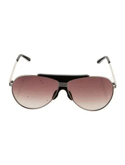Pre-owned Attico Aviator Gradient Sunglasses In Silver