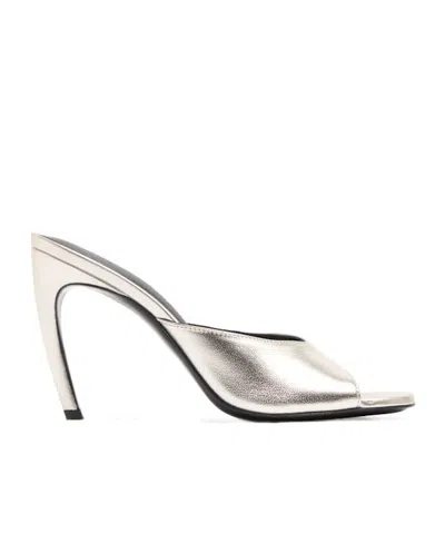 Attico Backless Onestrap High Heels In Silver