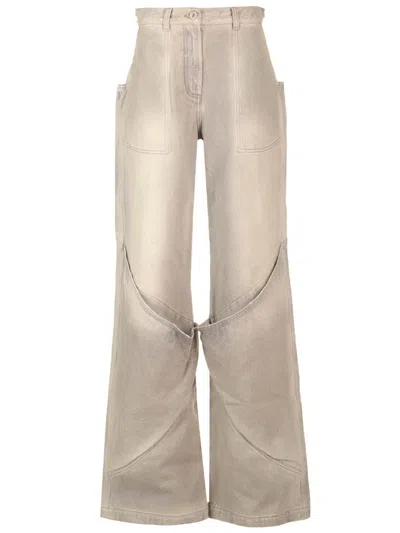 Attico Baggy Fit Long Trousers In Neutral