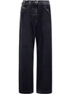 Attico Mat Coated Canvas Long Pants For Women In Blau