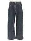 Attico Baggy Leg Cotton Denim Jeans In Black