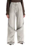 Attico Baggy Jeans With Pockets In Grey