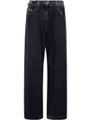 Attico Mat Coated Canvas Long Pants For Women In Blue
