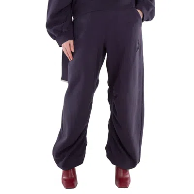Attico Baia Long Cotton Sweat Pants In Blue