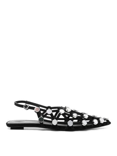 ATTICO SUEDE W WORKMANSHIP GRID BALLERINA