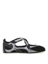 Attico Floor 01 Mesh And Leather Ballerinas Flat
