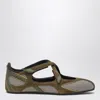 Attico Floor 01 Mesh And Suede Ballerinas Flat