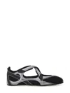 Attico Floor 01 Mesh And Leather Ballerinas Flat