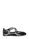 Attico Floor 01 Mesh And Leather Ballerinas Flat