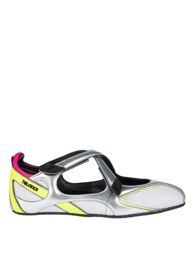 Attico Ballerina Floor01 Pointed Mesh Flats In Multi
