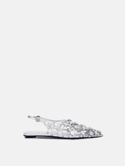 ATTICO ''GRID'' SILVER BALLERINA