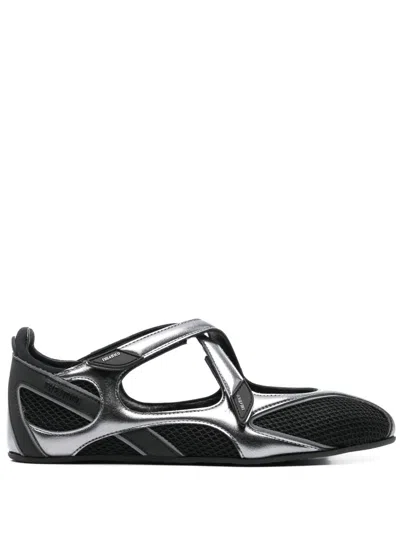 Attico Ballet Flats In Synthetic Fabric In Black