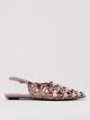 Attico Grid Embellished Slingback Flats In Beige