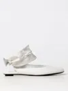Attico Bridal Cloe Leather Slingback Flats In Weiss