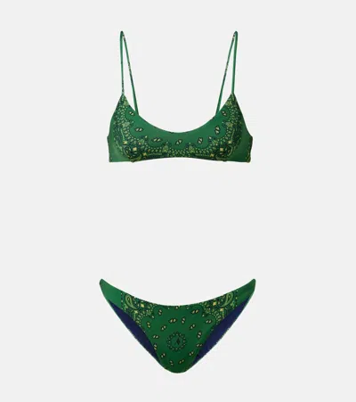Attico Bandana Bikini In Green