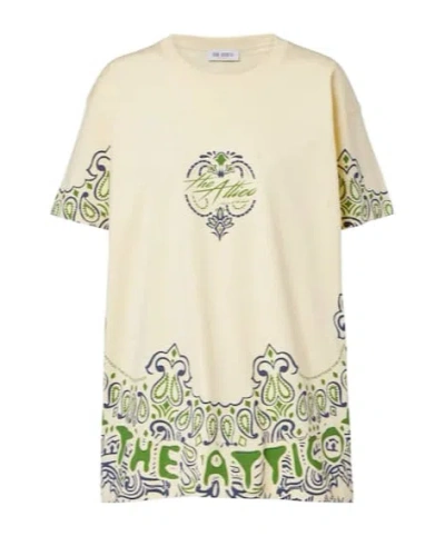 Attico Bandana Oversized Cotton Jersey T-shirt In Brown