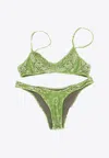 Attico Bandana Print Lycra Bikini In Green
