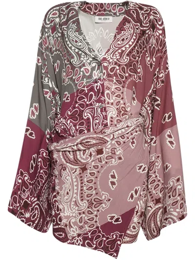 Attico Bandana-print Dress In Red