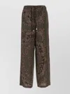 Attico Bandana Print Elastic Waist Relaxed Trousers In Brown