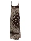 Attico Bandana Printed Muslin Midi Dress In Brown