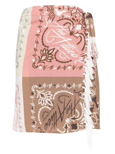 Attico Printed Skirt In Pink