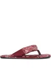 Attico Bandana-print Slides In Red
