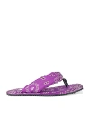 Attico Pantoletten Mit Bandana-print In Violet  Brown  & White