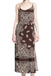 Attico Bandana Printed Muslin Midi Dress In Brown