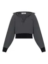 Attico Banded-cuff Collared Top In Gray