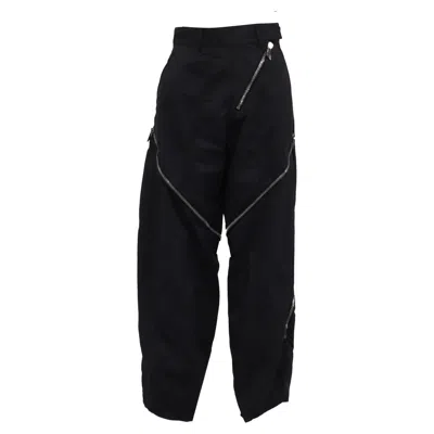 Pre-owned Attico Barrel Pants In Black Cotton