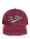 Attico Logo-embroidered Frayed-edge Baseball Cap In Red