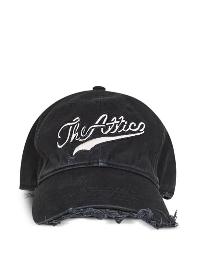 ATTICO BASEBALL CAP WITH EMBROIDERED LOGO AND FRAYED BRIM THE ATTICO