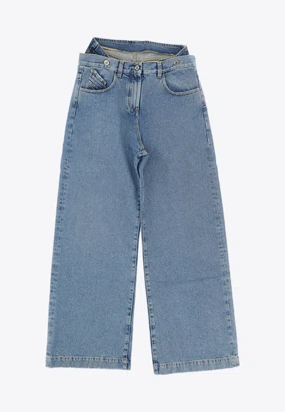 Attico Basic Wide-leg Jeans In Blue