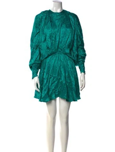 Pre-owned Attico Bateau Neckline Mini Dress In Blue