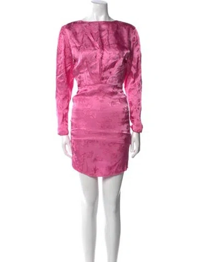 Pre-owned Attico Bateau Neckline Mini Dress In Pink