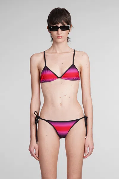 Attico Beachwear In Black Polyester In Red