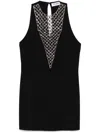 Attico Bead Embellished Mini Dress In Black