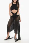 Attico Beaded Maxidress With Cut-outs In Black