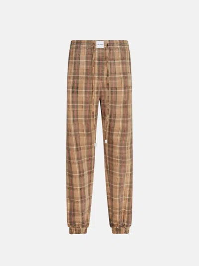 Attico Beige And Black Long Pant In Brown