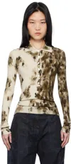 Attico Long Sleeve Cardigan In 001 White